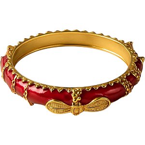 Pulseira argola vermelha e dourado