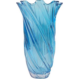 Vaso de vidro azul.