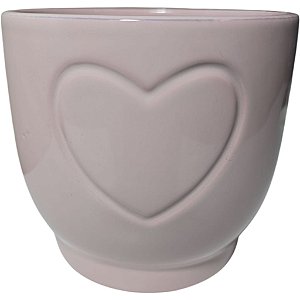 Vaso coração rosa.