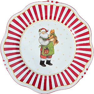Prato raso Natalino papai noel - 27 cm.
