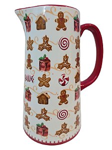 Jarra decorativa com tema natalino.