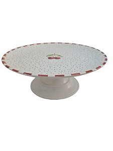 Boleira com desenho de cereja para bolo - 29,5 cm.
