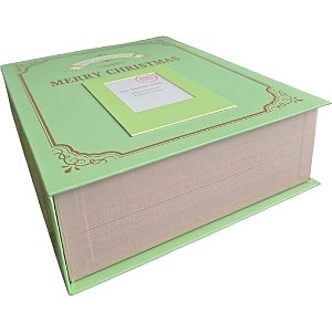 Caixa de papelão em formato de livro - Merry Christmas