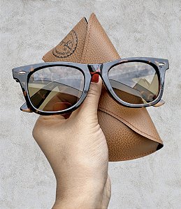 Óculos de Sol Ray-Ban Wayfarer Inclinado Tartaruga Feminino e Masculino