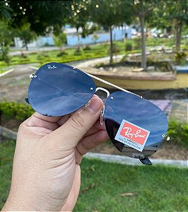 Óculos de Sol Ray-Ban Aviador Blaze Lente Preto Armação Metal Feminino e Masculino Lançamento