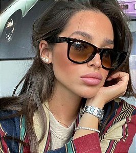 Óculos de Sol Ray-Ban Wayfarer Inclinado Onça Feminino Lançamento