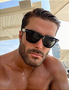 Óculos de Sol Wayfarer Preto 54mm Proteção UV Estilo Clássico Masculino e Feminino
