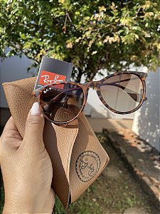 Óculos de Sol Ray-Ban Erika 4171 Tartaruga Onça Fosco Emborrachado Feminino – Proteção UV400