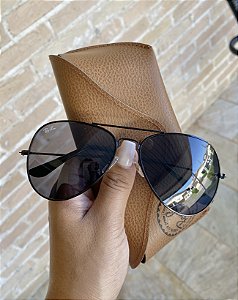Óculos de Sol Ray-Ban Aviador Preto 3026 Lente Cristal Feminino -Proteção UV400