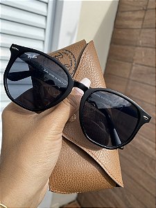 Óculos de Sol Ray-Ban Hexagonal Acetato lente Preto Armação Fosco Masculino Proteção Uv400