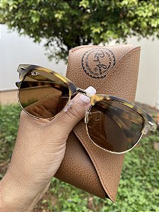 Oculos de Sol Ray-Ban Clubmaster Onça Fosco Tartaruga Feminino Masculino Lançamento