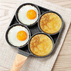 Frigideira Antiaderente 4 Furos para ovo omelete panqueca