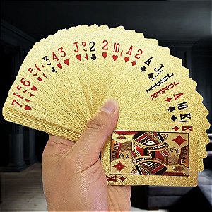 Baralho plástico à prova dágua Gold Dourado Metálico