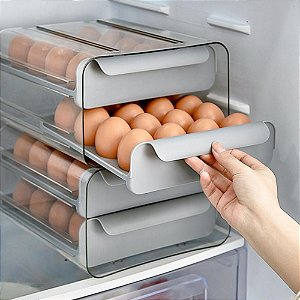 Gaveteiro Empilhável Porta Ovos Duplo 32 ovos