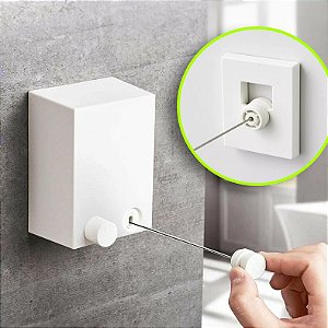 Varal Retrátil de parede Corda Ajustável em aço inox
