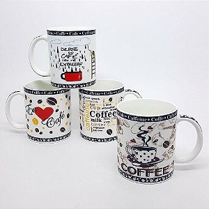 Jogo de Canecas Love Coffee - 4 peças