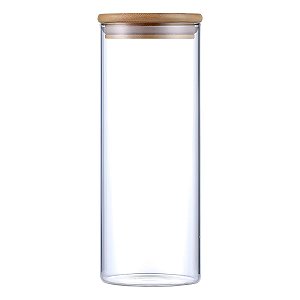 Pote Hermético Vidro Tampa Bambu 25 x 10 cm 1800ml