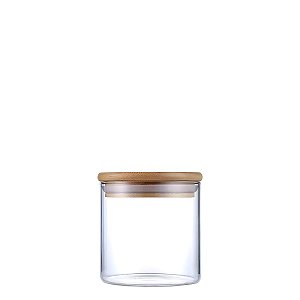Pote Hermético Vidro Tampa Bambu 10 x 10 cm 650ml