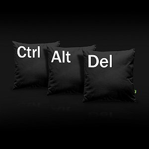 Jogo Almofadas Ctrl + Alt + Del - preta