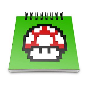 Bloco de Anotações Cogumelo Pixel Grow Up