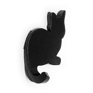 Cabideiro Porta Chaves Rústico Gatinho - preto