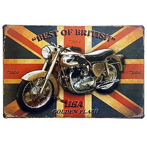 Placa de Metal Decorativa Golden Flash - 30 x 20 cm