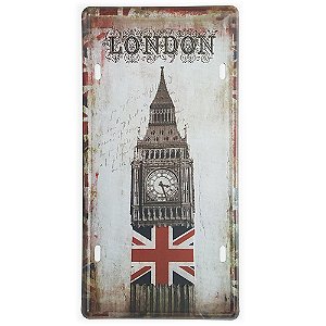 Placa de Metal Decorativa London Big Ben Tower