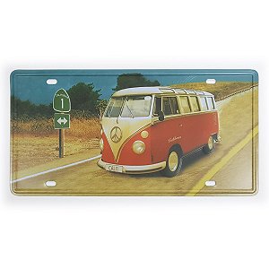 Placa de Metal Decorativa Kombi Califórnia - 30 x 15 cm
