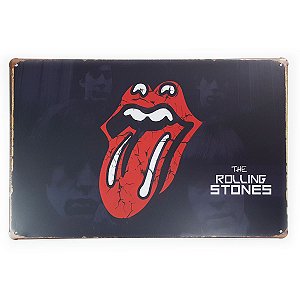 Placa de Metal The Rolling Stones black - 30 x 20 cm