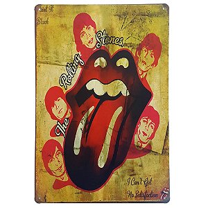 Placa de Metal Decorativa The Rolling Stones - 30 x 20 cm
