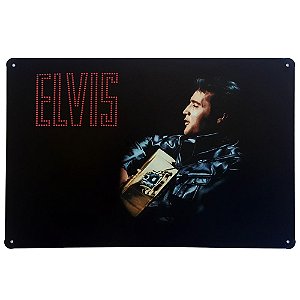 Placa de Metal Decorativa Elvis Presley - 30 x 20 cm