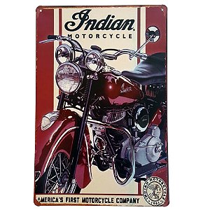 Placa de Metal Decorativa First Motorcycle - 30 x 20 cm