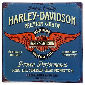 Placa de Metal Decorativa Harley Davidson - 30 x 30 cm