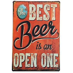 Placa de Metal Decorativa Best Beer is an Open One - 30 x 20 cm