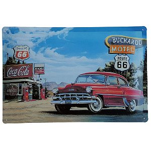 Placa de Metal Decorativa Buckaroo Motel - 30 x 20 cm