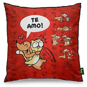 Almofada USQ Cães e Gatos Te Amo