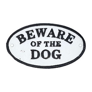 Placa Rústica de ferro Beware of the Dog