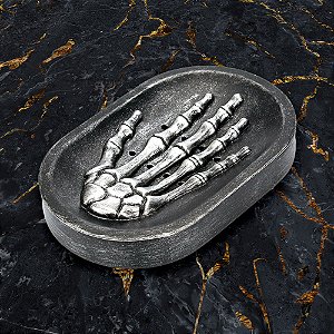 Saboneteira mão Esqueleto caveira Skull Hand em resina
