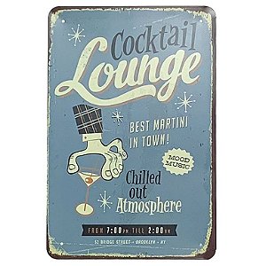 Placa de Metal Cocktail Lounge
