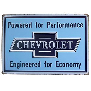 Placa de Metal Chevrolet - 30 x 20 cm