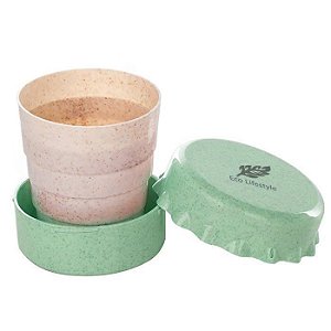 Copo Dobrável tampinha de garrafa 120 ml - verde
