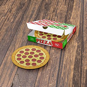 Jogo de Porta Copos Pizza Peperoni - 4 peças