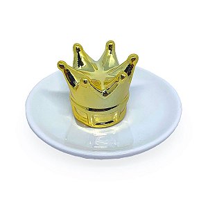 Adorno Porta Jóias Coroa - dourado