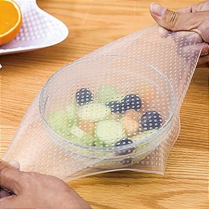 Tampa de Silicone Reutilizável para alimentos Stretch and Fresh - 4 peças