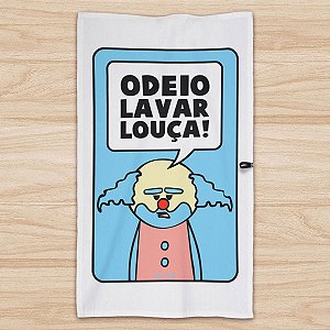 Pano de Prato em Algodão DrPepper Paiaço odeia lavar louça