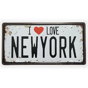 Placa de Metal Decorativa I Love New York