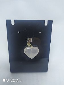 Pingente em Formato de Coracao em Pedra 100PCento  Natural! Polido e Qualidade Extra! - QUARTZO ROSA