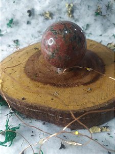 Esfera de Cristal de Jaspe Sanguineo - 132 gramas
