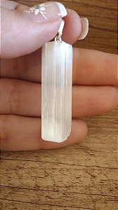 Pingente de Selenita - Cristal Natural e Verdadeiro