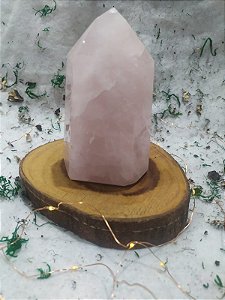 Ponta De Cristal de Quartzo Rosa Gerador - Sextavado 843